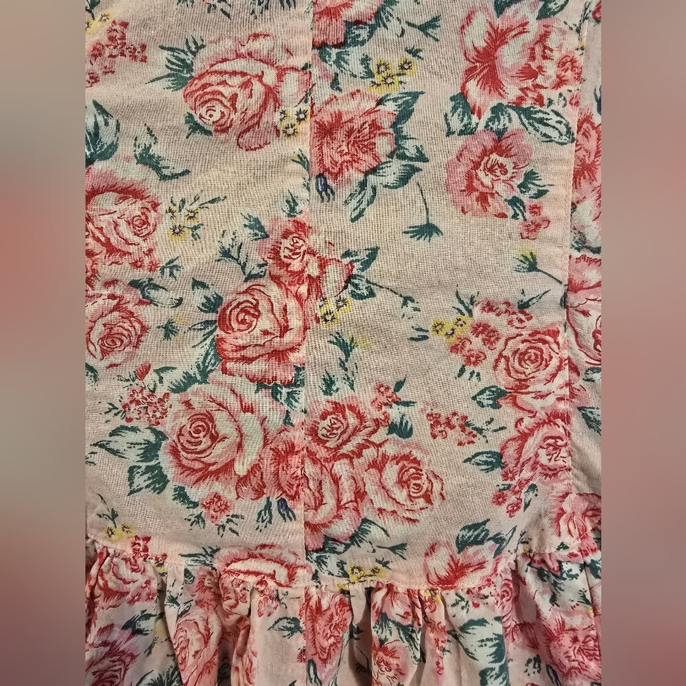 Vintage Adonna Pink Floral 80s 90s Gramma Midi Dress Shabby Chic Cottage - Picture 7 of 9
